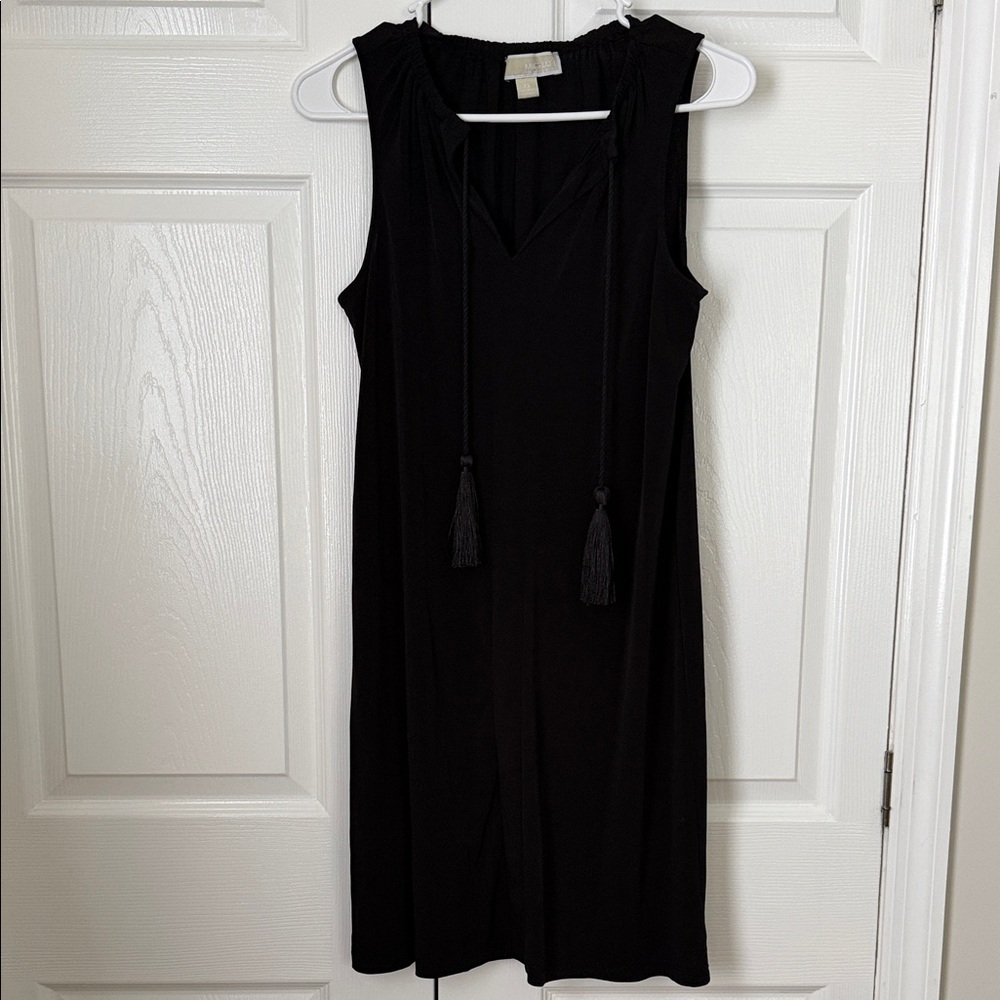 MICHAEL Michael Kors Black Tassel Midi Dress